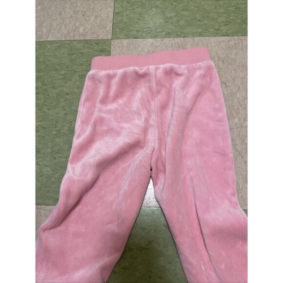 Juicy Couture 2T Toddler Girl 2p Velour Tracksuit Jogger Outfit Hoodie Pink - Picture 4 of 7